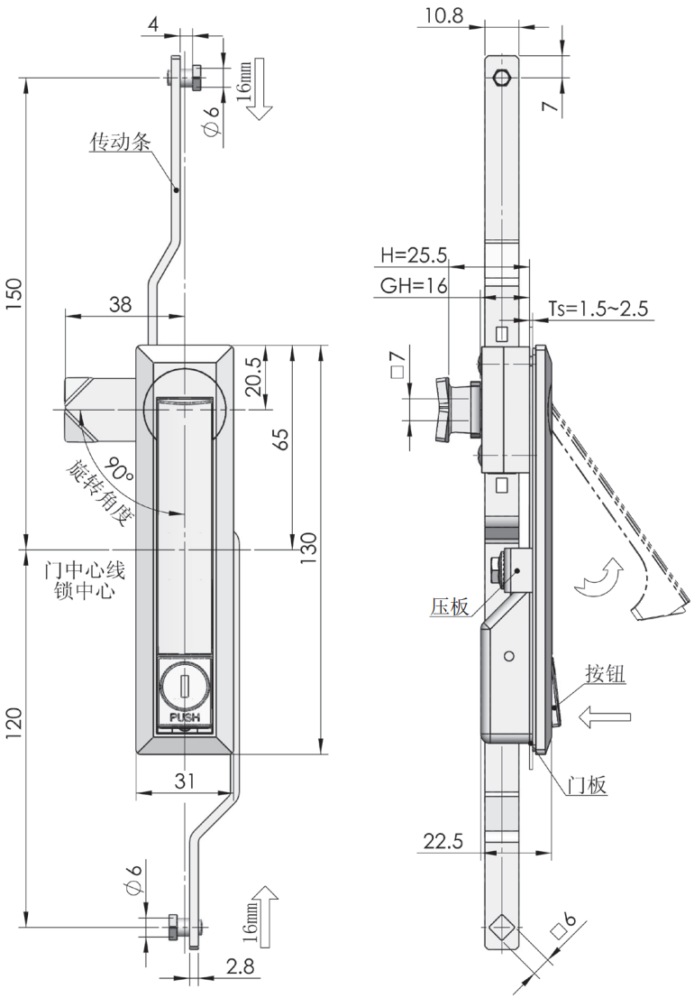 Industrial Cabinet Rod Lock Factory